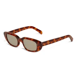 Céline - Oval Cay-Eye Sunglasses in Acetate - Leopard Havana - Sunglasses - Céline Eyewear - Avvenice
