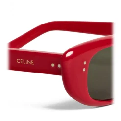 Céline - Oval Cay-Eye Sunglasses in Acetate - Red - Sunglasses - Céline Eyewear - Avvenice