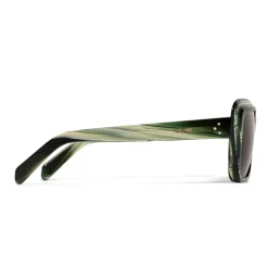 Céline - Oversize Sunglasses in Acetate - Green Horn - Sunglasses - Céline Eyewear - Avvenice