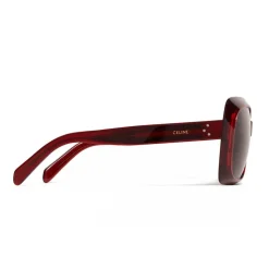 Céline - Oversize Sunglasses in Acetate - Transparent Merlot - Sunglasses - Céline Eyewear - Avvenice