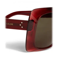 Céline - Oversize Sunglasses in Acetate - Transparent Merlot - Sunglasses - Céline Eyewear - Avvenice