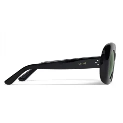 Céline - Oversized Oval Sunglasses in Acetate - Black - Sunglasses - Céline Eyewear - Avvenice