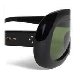 Céline - Oversized Oval Sunglasses in Acetate - Black - Sunglasses - Céline Eyewear - Avvenice