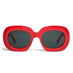 Céline - Oversized Oval Sunglasses in Acetate - Red - Sunglasses - Céline Eyewear - Avvenice