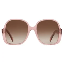 Céline - Oversized S158 Sunglasses in Acetate - Transparent Rose - Sunglasses - Céline Eyewear - Avvenice