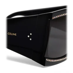 Céline - Oversized Sunglasses in Acetate with Crystals and Metal - Black - Sunglasses - Céline Eyewear - Avvenice