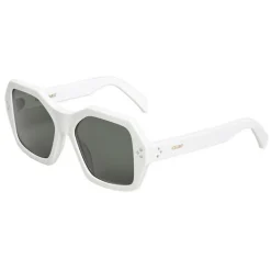Céline - Oversized Sunglasses in Acetate - White - Sunglasses - Céline Eyewear - Avvenice