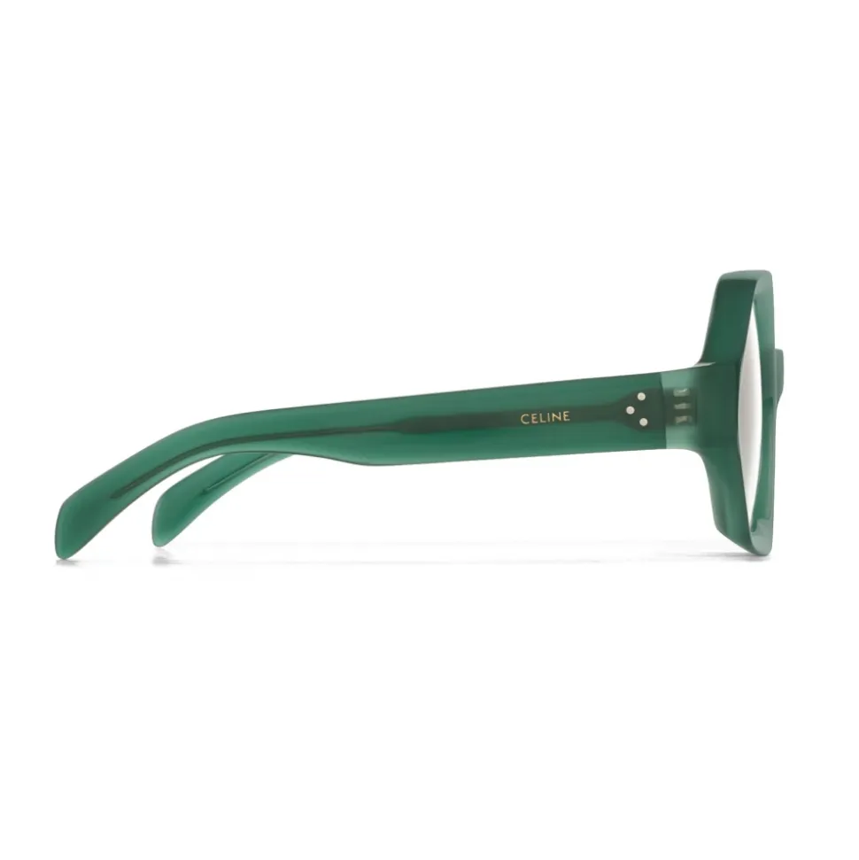 Céline - Oversized Sunglasses in Acetate - Milky Green - Sunglasses - Céline Eyewear - Avvenice