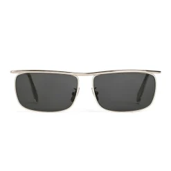 Céline - Rectangular Sunglasses in Metal 07 Robbie - Gold Smoke - Sunglasses - Céline Eyewear - Avvenice