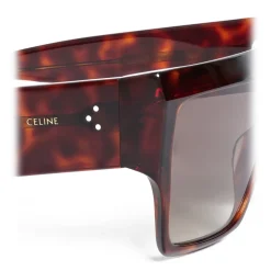 Céline - Rectangular Sunglasses in Acetate - Dark Havana - Sunglasses - Céline Eyewear - Avvenice