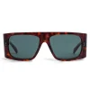 Céline - Rectangular Sunglasses in Acetate - Red Havana - Sunglasses - Céline Eyewear - Avvenice