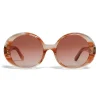 Céline - Round Sunglasses in Acetate - Striped Orange Havana - Sunglasses - Céline Eyewear - Avvenice
