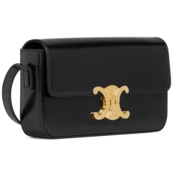 Céline - Shoulder Bag Claude in Shiny Calfskin - Black - Bag - Céline Exclusive Collection - Avvenice