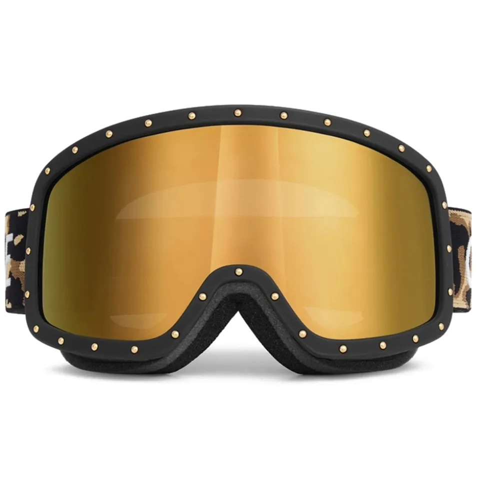 Céline - Ski Mask in Plastic with Metal Studs & Mirror Lenses - Leopard - Sunglasses - Céline Eyewear - Avvenice