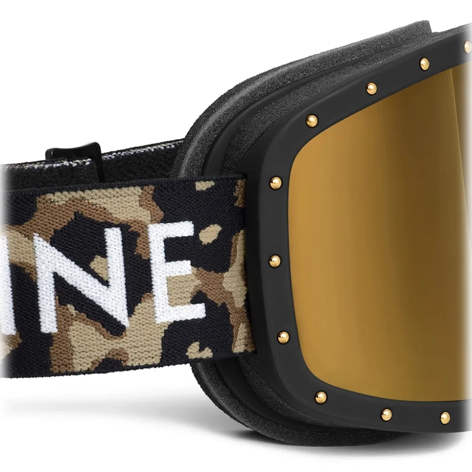 Céline - Ski Mask in Plastic with Metal Studs & Mirror Lenses - Leopard - Sunglasses - Céline Eyewear - Avvenice