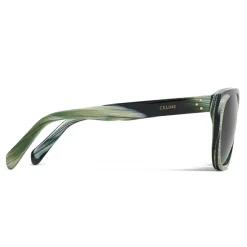 Céline - Square Sunglasses 12 in Acetate - Green Horn - Sunglasses - Céline Eyewear - Avvenice