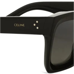 Céline - Square Sunglasses in Acetate with Polarized Lenses - Black - Sunglasses - Céline Eyewear - Avvenice