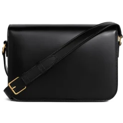 Céline - Teen Triomphe Bag in Shiny Calfskin - Black Leather - Bag - Céline Exclusive Collection - Avvenice