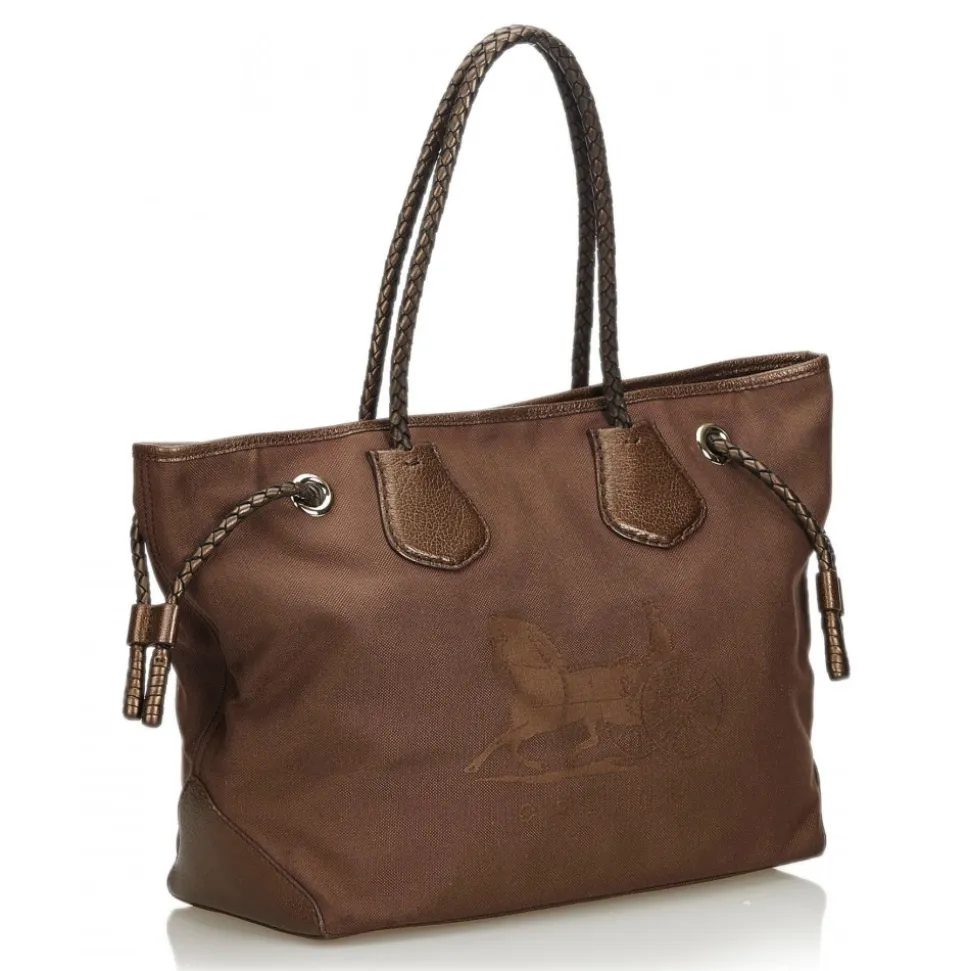 Céline Vintage - Canvas Tote Bag - Brown - Leather and Canvas Handbag - Luxury High Quality - Avvenice