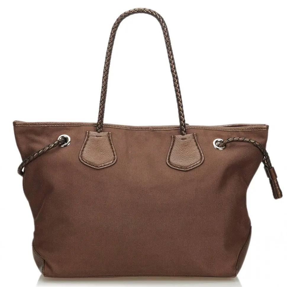 Céline Vintage - Canvas Tote Bag - Brown - Leather and Canvas Handbag - Luxury High Quality - Avvenice