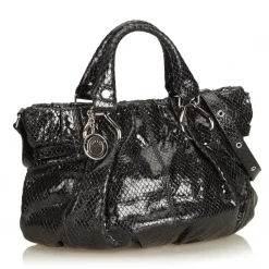 Céline Vintage - Embossed Patent Leather Satchel Bag - Black - Patent Leather Handbag - Luxury High Quality - Avvenice