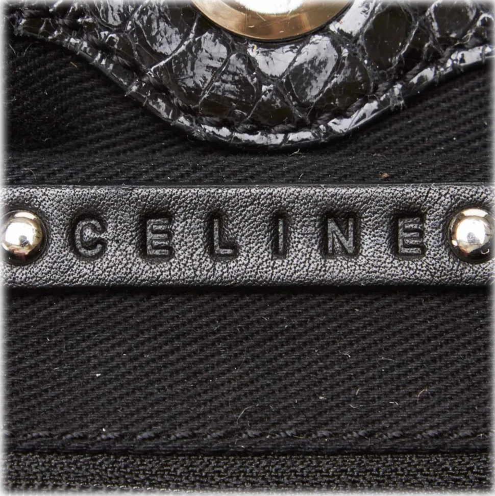 Céline Vintage - Embossed Patent Leather Satchel Bag - Black - Patent Leather Handbag - Luxury High Quality - Avvenice