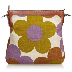 Céline Vintage - Floral Canvas Crossbody Bag - Brown Beige - Leather and Fabric Handbag - Luxury High Quality - Avvenice