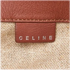 Céline Vintage - Floral Hemp Tote Bag - Brown - Leather Handbag - Luxury High Quality - Avvenice