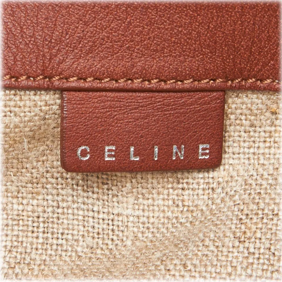 Céline Vintage - Floral Hemp Tote Bag - Brown - Leather Handbag - Luxury High Quality - Avvenice