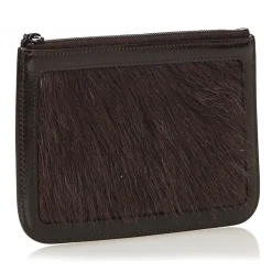 Céline Vintage - Fur Pouch Bag - Black - Leather Handbag - Luxury High Quality - Avvenice