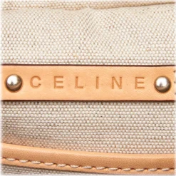 Céline Vintage - Jacquard Crossbody Bag - White Ivory - Leather Handbag - Luxury High Quality - Avvenice