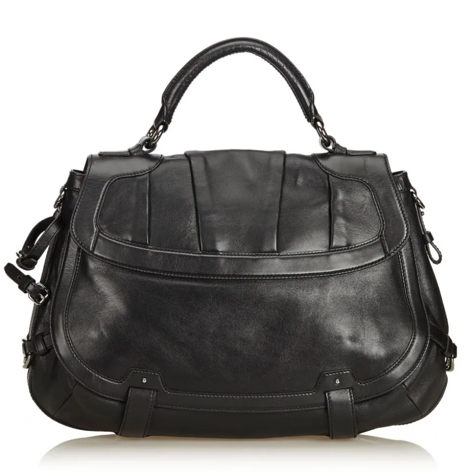 Céline Vintage - Leather Satchel Bag - Black - Leather Handbag - Luxury High Quality - Avvenice