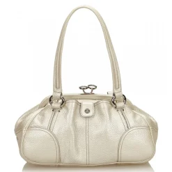Céline Vintage - Leather Satchel Bag - White Ivory - Leather Handbag - Luxury High Quality - Avvenice