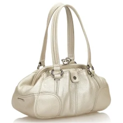 Céline Vintage - Leather Satchel Bag - White Ivory - Leather Handbag - Luxury High Quality - Avvenice