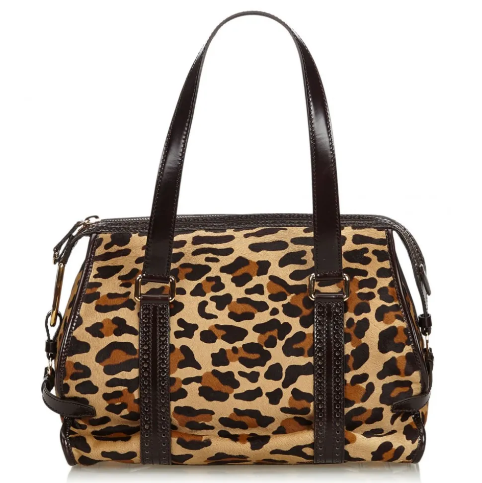 Céline Vintage - Leopard Print Pony Hair Shoulder Bag - Brown Leopard - Leather Handbag - Luxury High Quality - Avvenice