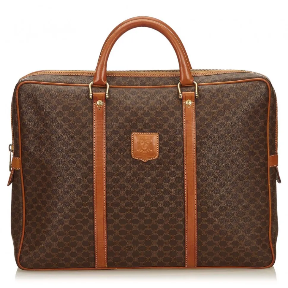 Céline Vintage - Macadam Briefcase Bag - Brown - Leather Handbag - Luxury High Quality - Avvenice