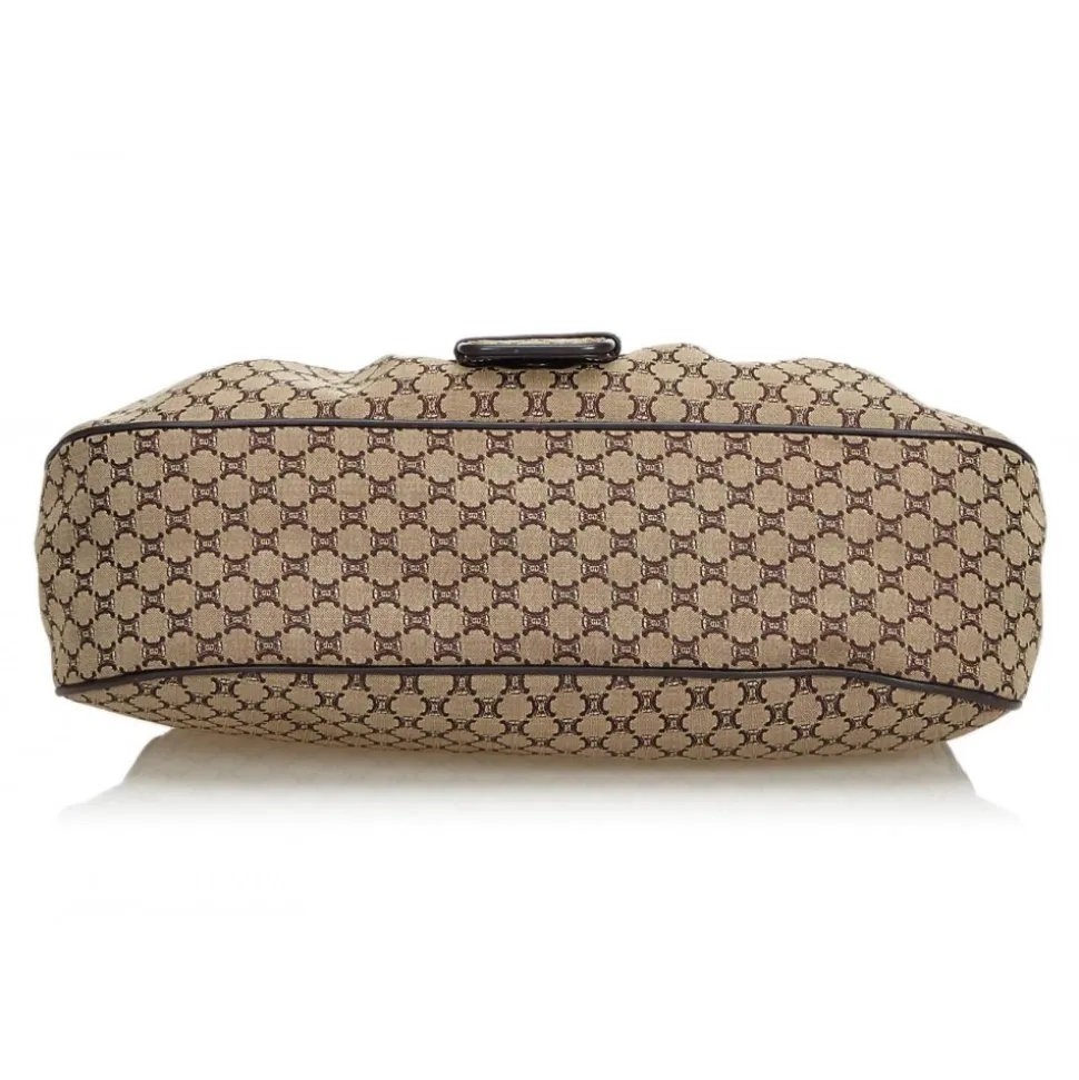 Céline Vintage - Macadam Canvas Shoulder Bag - Brown Beige - Leather and Fabric Handbag - Luxury High Quality - Avvenice