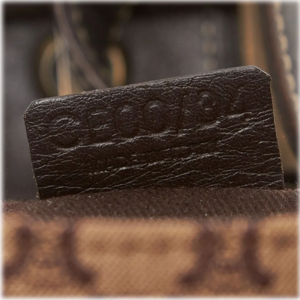 Céline Vintage - Macadam Canvas Shoulder Bag - Brown Beige - Leather and Fabric Handbag - Luxury High Quality - Avvenice