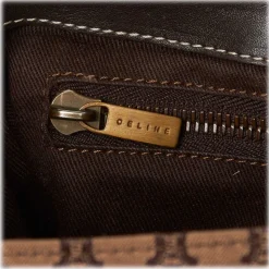 Céline Vintage - Macadam Canvas Shoulder Bag - Brown Beige - Leather and Fabric Handbag - Luxury High Quality - Avvenice