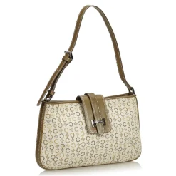 Céline Vintage - Macadam Canvas Baguette Bag - Brown Beige - Leather and Fabric Handbag - Luxury High Quality - Avvenice