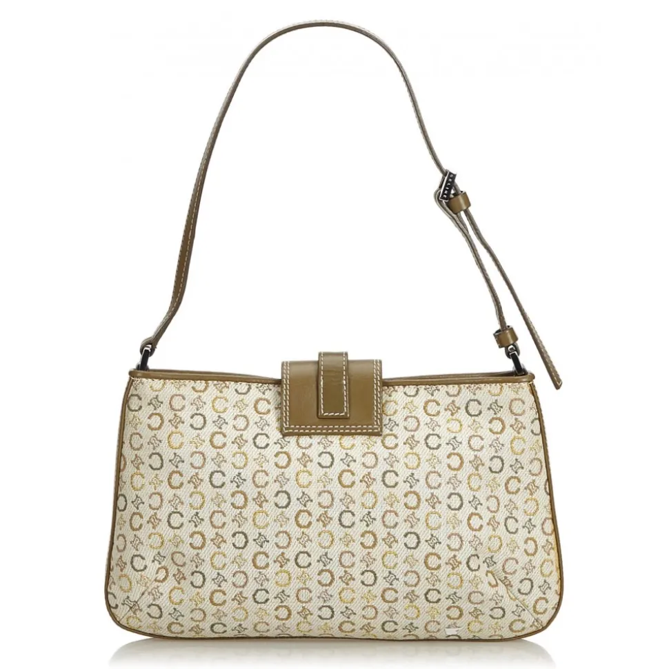 Céline Vintage - Macadam Canvas Baguette Bag - Brown Beige - Leather and Fabric Handbag - Luxury High Quality - Avvenice