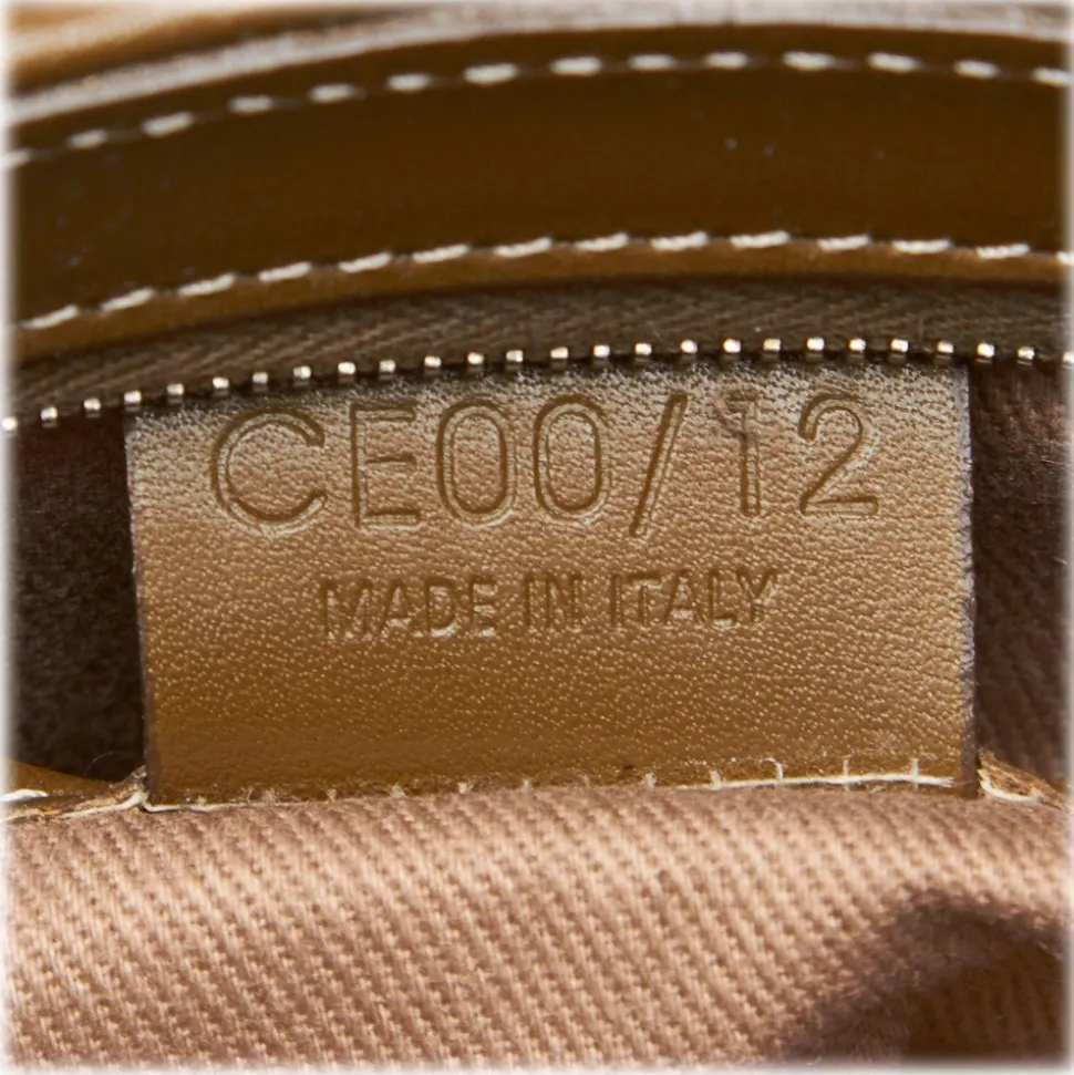 Céline Vintage - Macadam Canvas Baguette Bag - Brown Beige - Leather and Fabric Handbag - Luxury High Quality - Avvenice