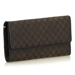 Céline Vintage - Macadam Jacquard Long Wallet - Brown - Leather Wallet - Luxury High Quality - Avvenice