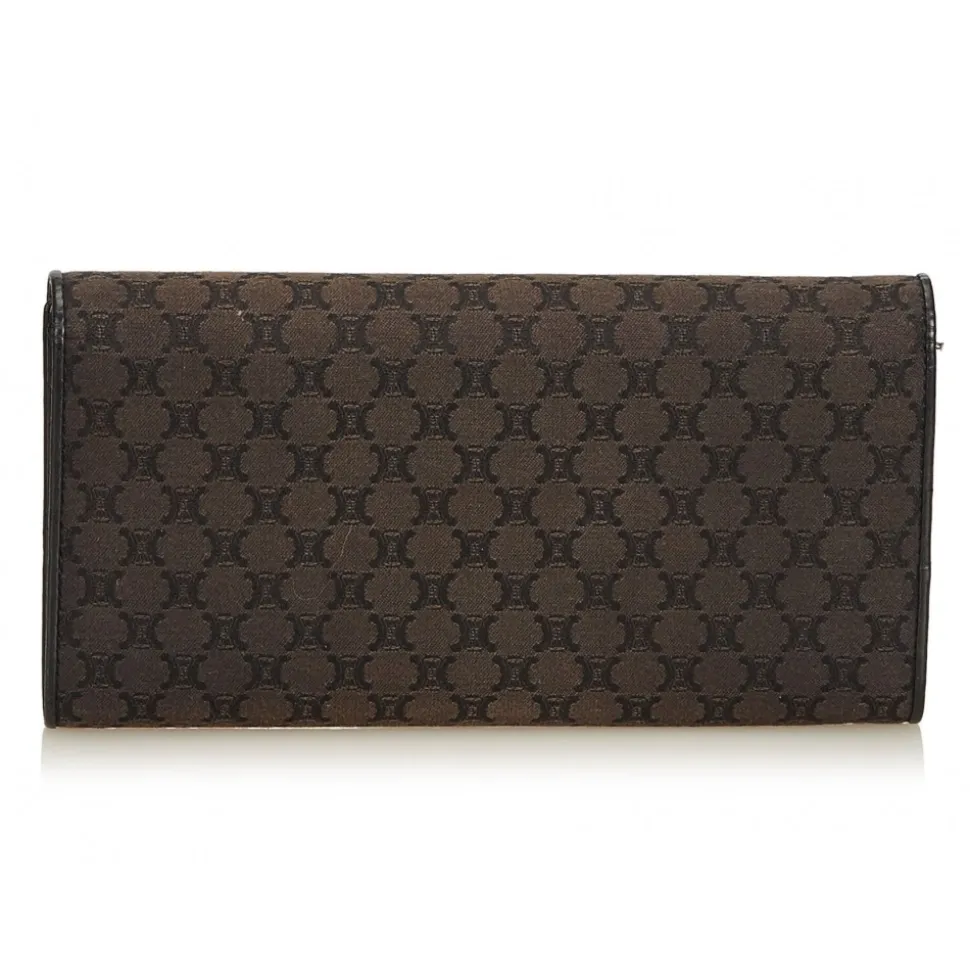 Céline Vintage - Macadam Jacquard Long Wallet - Brown - Leather Wallet - Luxury High Quality - Avvenice