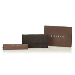 Céline Vintage - Macadam Jacquard Long Wallet - Brown - Leather Wallet - Luxury High Quality - Avvenice