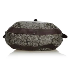 Céline Vintage - Macadam Shoulder Bag - Grey & Dark Grey - Leather & PVC Handbag - Luxury High Quality - Avvenice