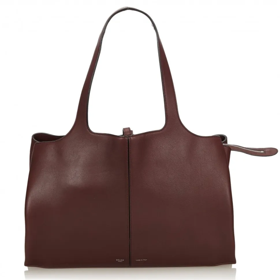 Céline Vintage - Medium Calf Leather Trifold Shoulder Bag - Brown - Leather and Calf Handbag - Luxury High Quality - Avvenice