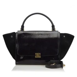 Céline Vintage - Patent Leather Trapeze Satchel Bag - Black - Patent Leather Handbag - Luxury High Quality - Avvenice