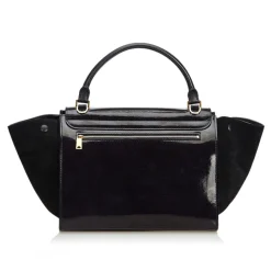 Céline Vintage - Patent Leather Trapeze Satchel Bag - Black - Patent Leather Handbag - Luxury High Quality - Avvenice