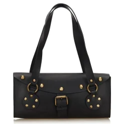 Céline Vintage - Studded Leather Shoulder Bag - Black - Leather Handbag - Luxury High Quality - Avvenice